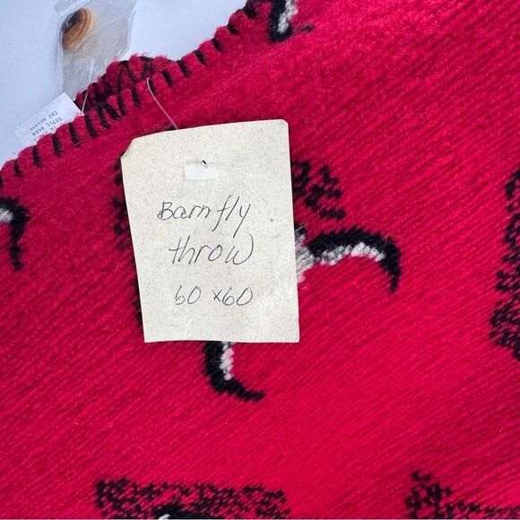 NWT Authentic Barn Fly Cow Skull Throw blanket 60 x 60 - Picture 10 of 11